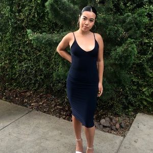 Navy Blue Midi Dress